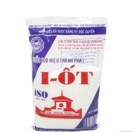 Muối i-ốt 100% từ muối biển thành phát 400g đạt chuẩn haccp