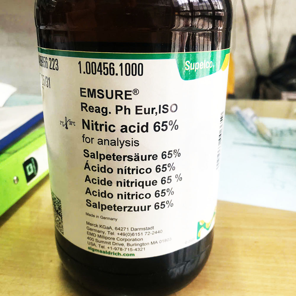 HNO3 65% 1000ml - Nitric Acid 65% for analysis EMSURE® Reag.PhEur,ISO