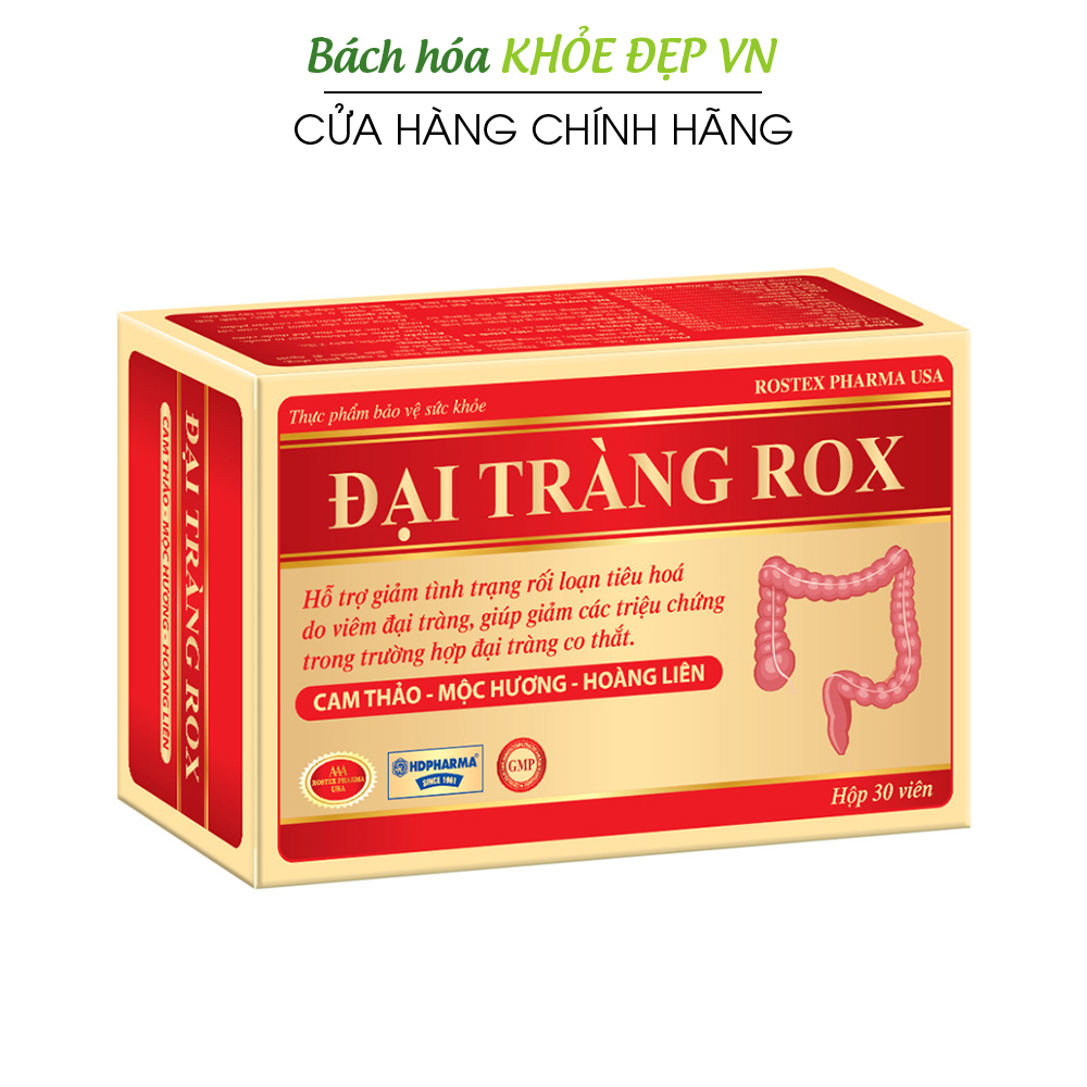 Viên uống Đại Tràng Rox giảm viêm, co thắt đại tràng, giảm rối loạn tiêu hóa - Hộp 30 viên