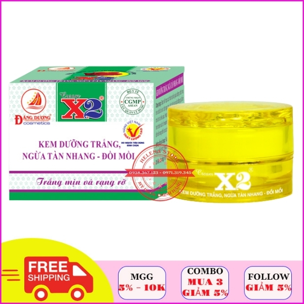 Kem x2, kem dưỡng trắng da da mặt, ngừa tàn nhang, đồi mồi cream x2 , kem dưỡng trắng da