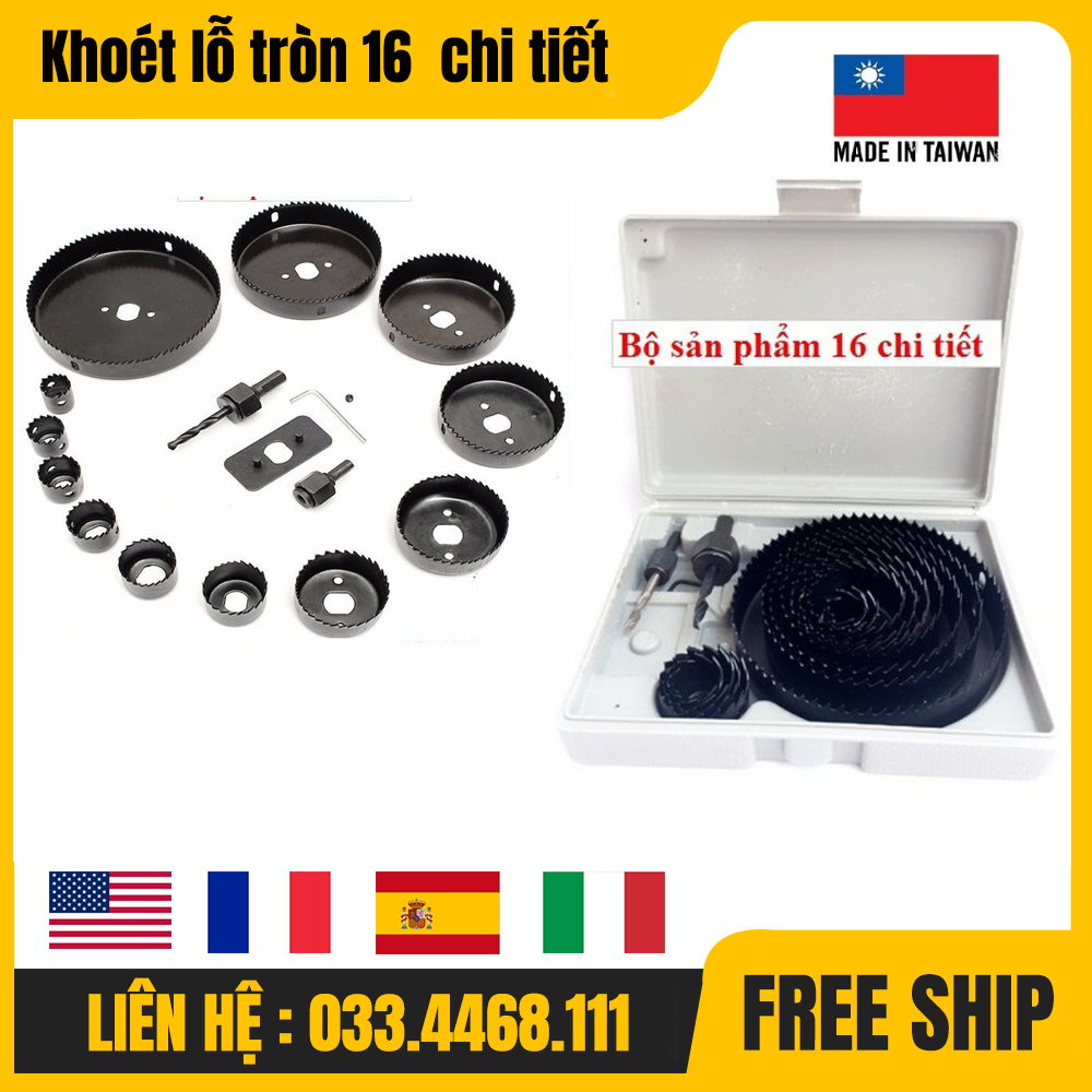 Bộ mũi khoét lỗ tròn-Bộ mũi khoét gỗ-Bộ mũi khoét thạch cao