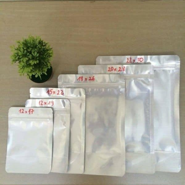 1Kg Túi Zip Đáy Đứng 1 Mặt Bạc, 1 Mặt Trong Đựng Thực Phẩm Chất Lượng Loại 1, Khóa Zip Chắc Chắn, Thiết Kế Thông Minh Tiện Dụng, Nhiều Size - Bao Bì Quang Thanh
