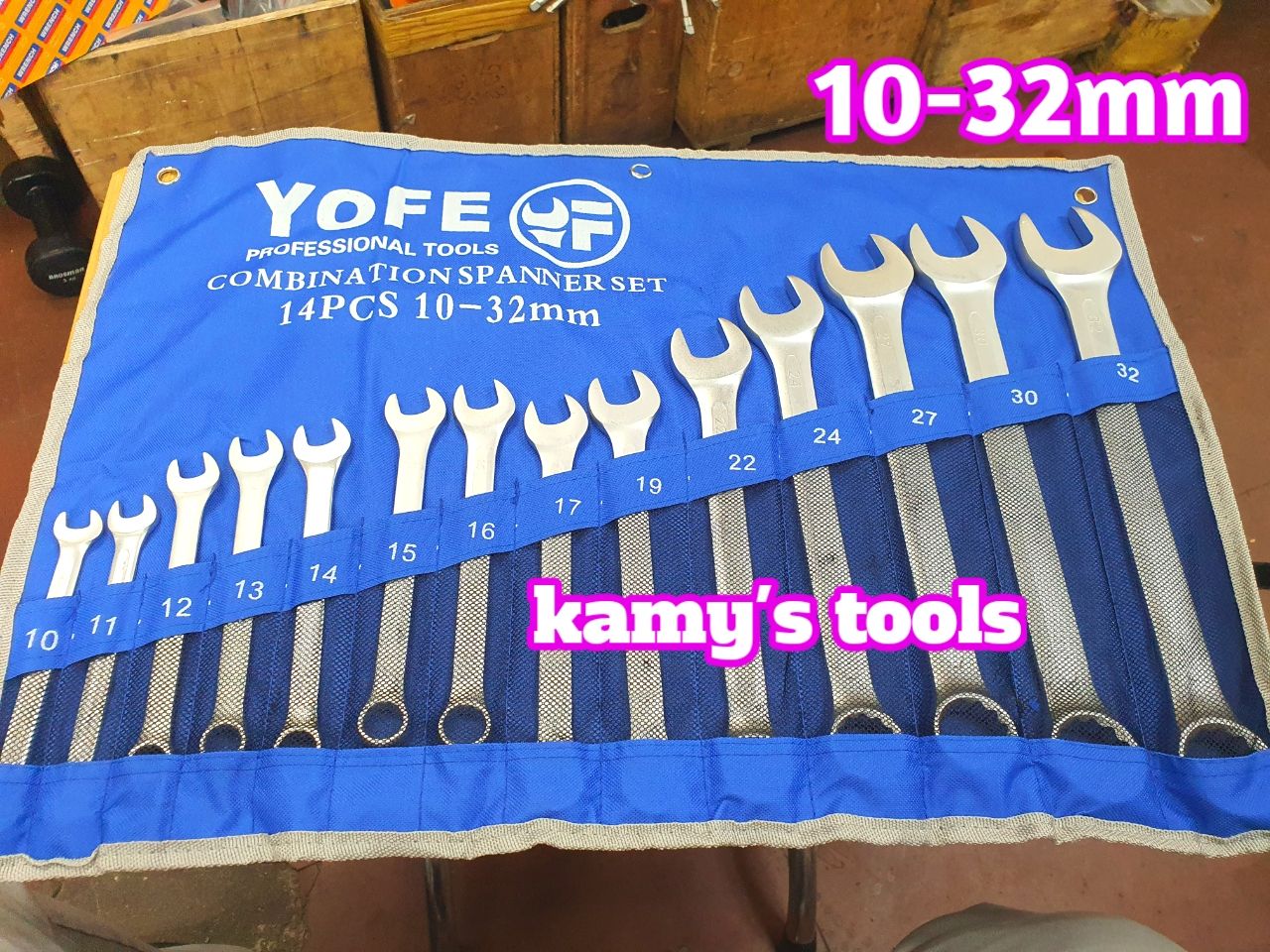 Bộ cờ lê vòng miệng yofe 14 cây 10mm-32mm