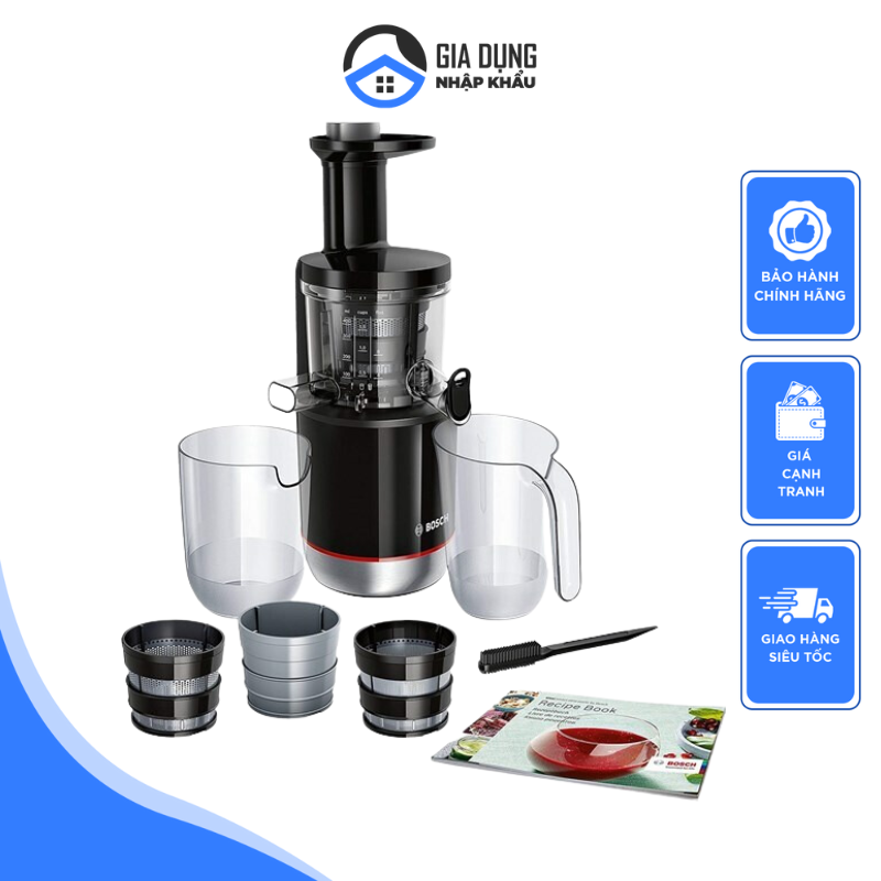 Máy ép chậm bosch mesm731m, máy ép trái cây, giữ nguyên 99% nước nguyên chất, công suất 150w, nhập đức, bảo hành 12 tháng