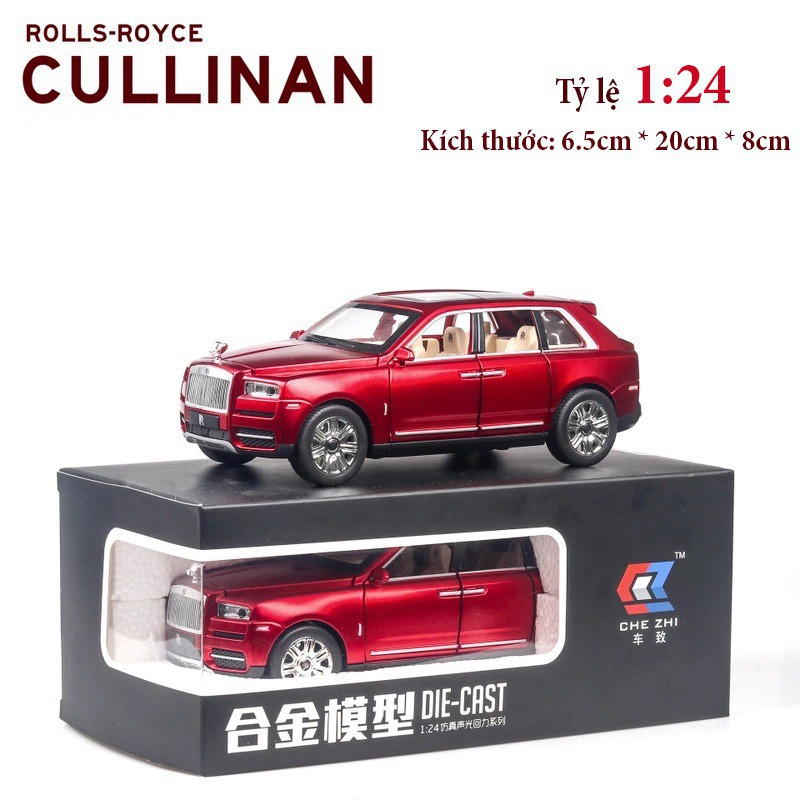 Mô hình siêu xe Rolls Royce Cullinan tỉ lệ 1:24 chất liệu hợp kim cao cấp, có đèn và ánh sáng. Hãng sản xuất Chezhi