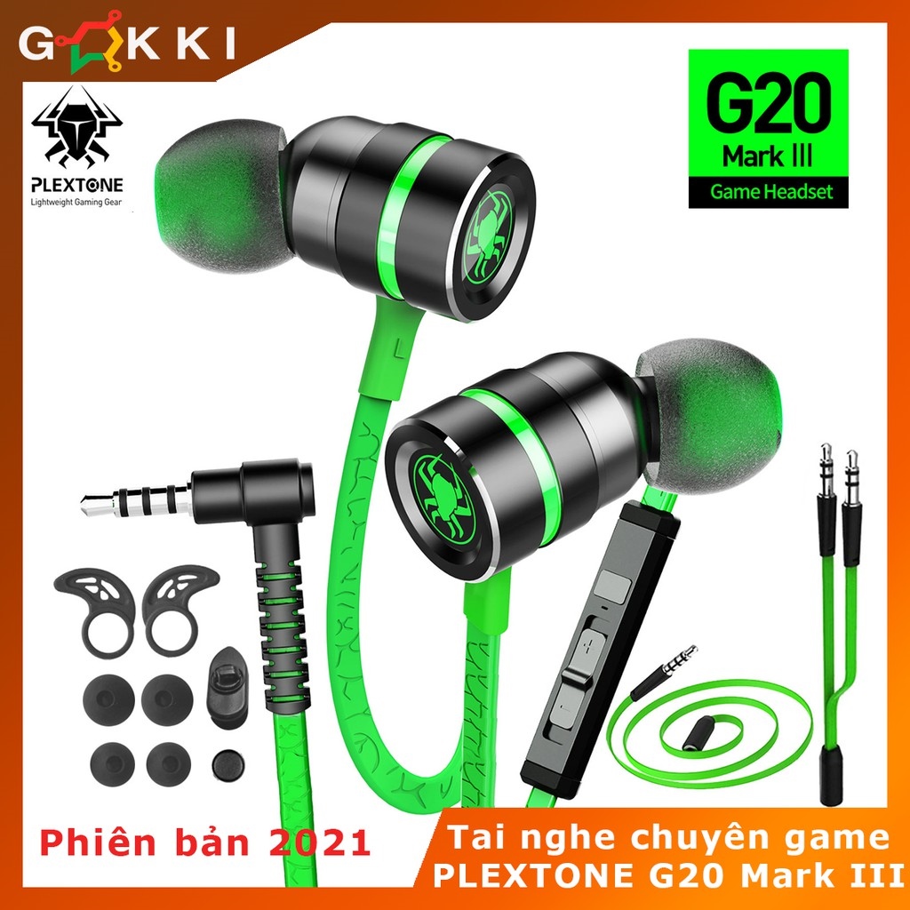 △▥♕ Tai nghe gaming nhét tai Plextone G20 - Có mic - Chuyên game