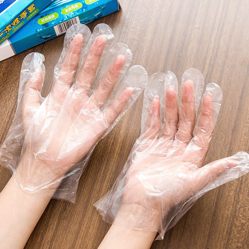 Hộp 200 chiếc găng nilon dùng 1 lần - mỏng/dai