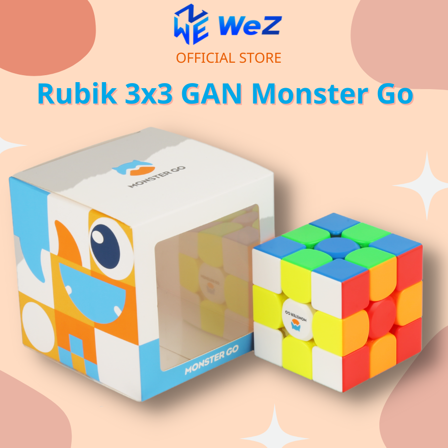 Rubik 3x3 gan monster go stickerless phiên bản magnetic hãng mod nam châm - rubik nam châm 3x3 gan monster go - wez toys