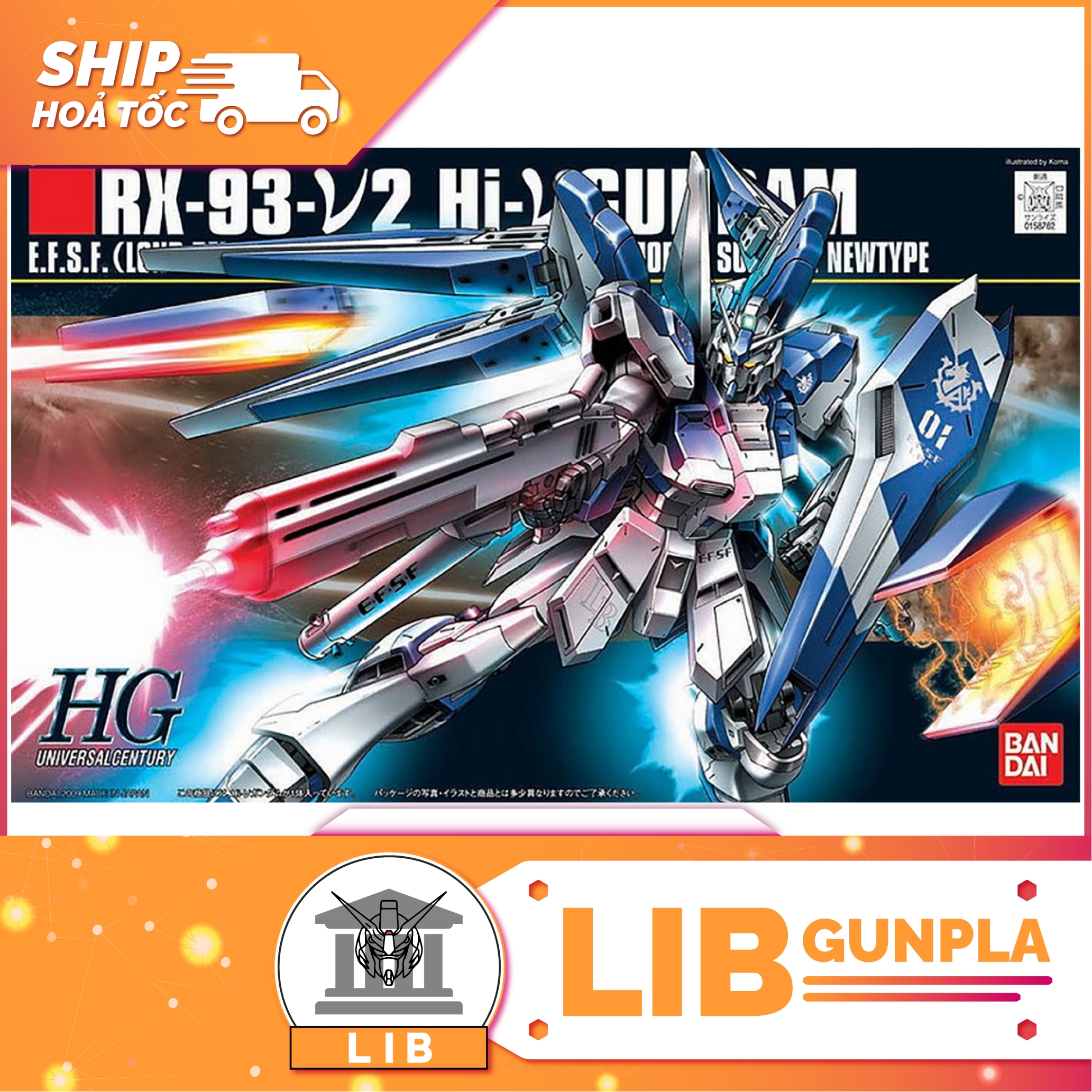 Model assembled Bandai Gundam HG UC Hi nu Gundam