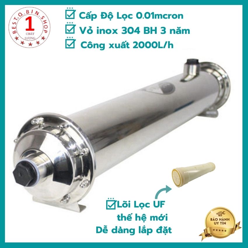 Máy Lọc Nước Sinh Hoạt, Cột Lọc Nước Sinh Hoạt UF, Công Nghệ Mới Lọc CẶN 0,03 µm-Công Suất 2000L/h  (Màng UF)-Vật Liệu Siêu Bền-BẢO HÀNH 5 Năm,Qbin Shop, Maitoshi