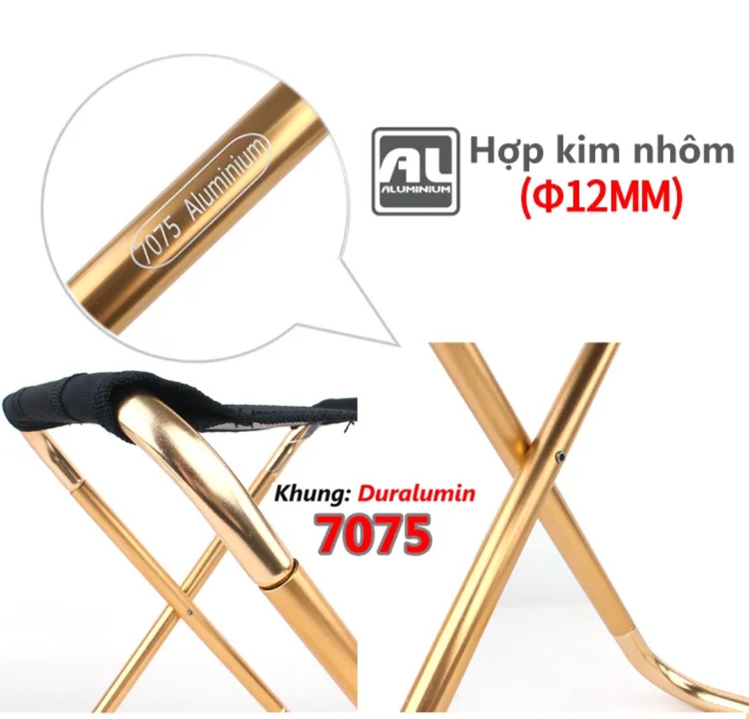 Ghế xép nhỏ gọn du lịch xếp gọn 7075 gọn nhẹ dễ mang theo khi đi du lịch
