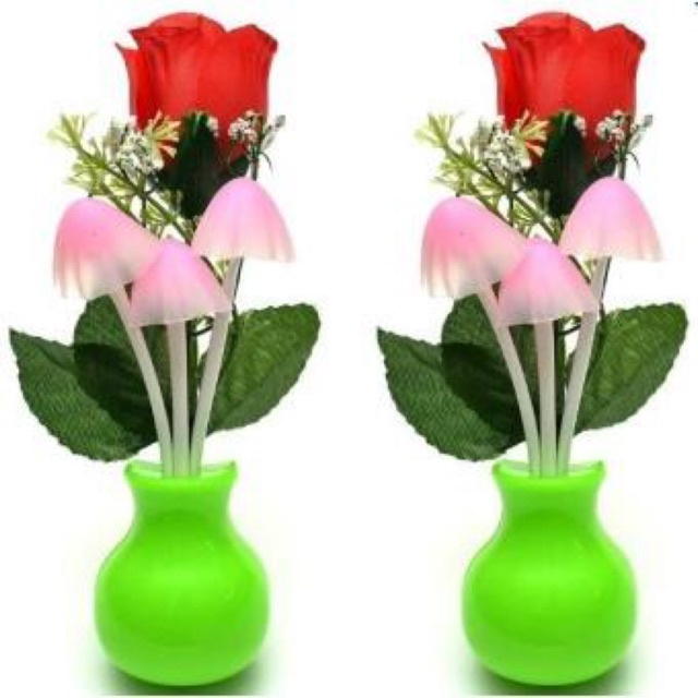 Đèn ngủ cảm ứng nấm chùm và hoa hồng Led Thành Phát