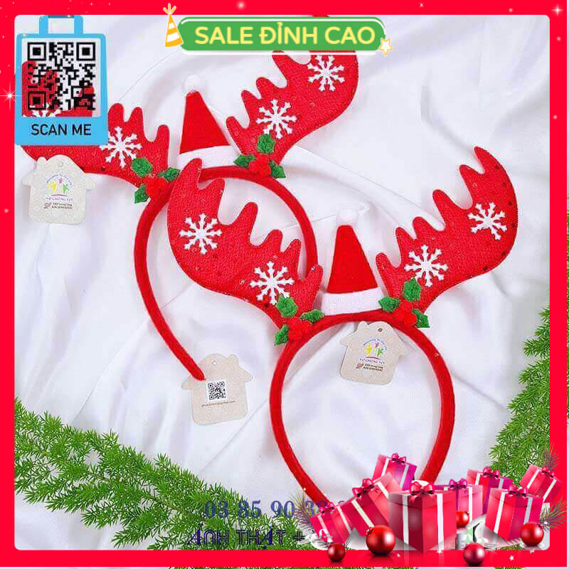 Cài tóc Noel nam nữ, băng đô Giáng Sinh trẻ em, phụ kiện tóc Merry Christmas Sừng Tuần Lộc Bông Tuyết Nón Xinh Xắn - thương hiệu Vợ Chồng Tôi