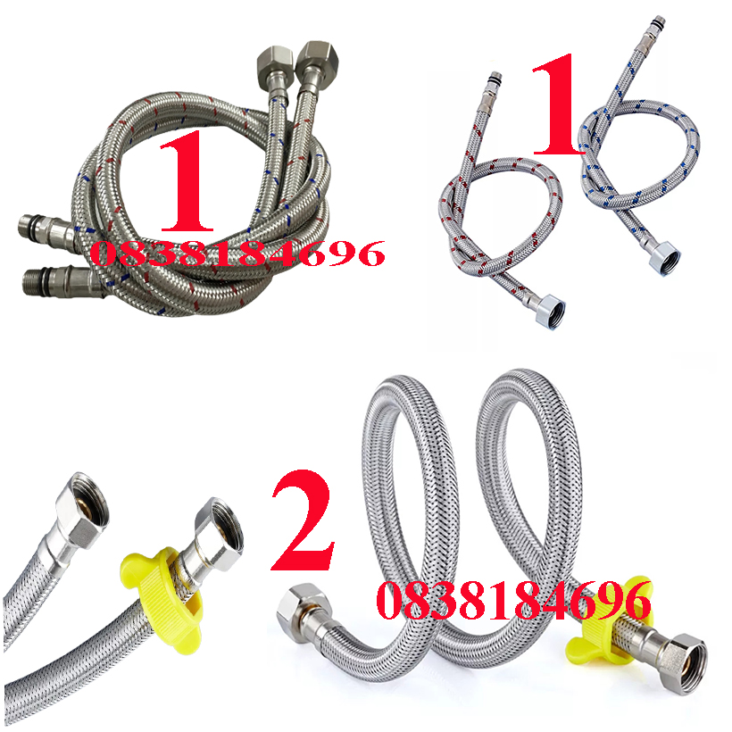COMBO 2 Dây Cấp Nước Inox 304 Dài 50cm 60cm Dây Cấp Máy Nước NóngBộ 2 Dây cấp Lavabo nóng lạnhDùng cấp nước cho vòi Lavabo hoặc vòi rửa chén nóng lạnh