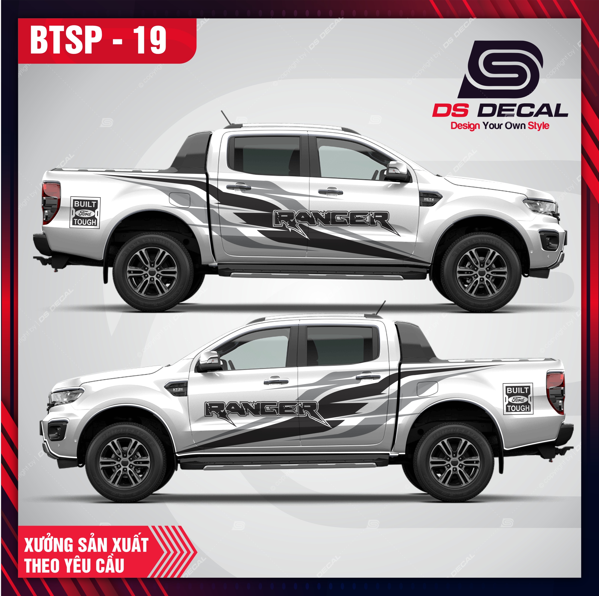 Tem xe ranger mẫu 014 - tem xe bán tải đẹp - ds decal