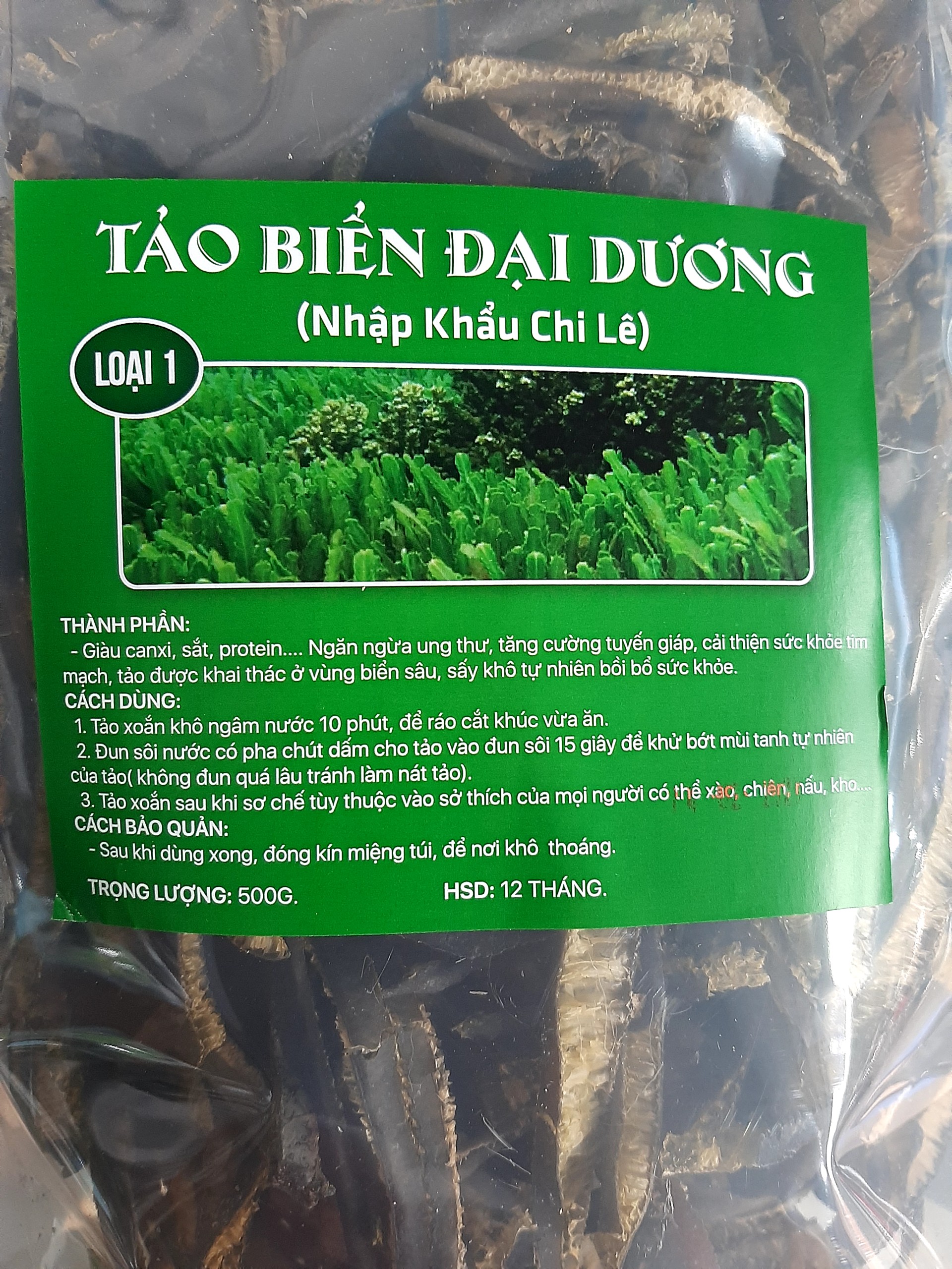 Tảo Xoắn Chi Lê Loại 1 .(Túi 500G)
