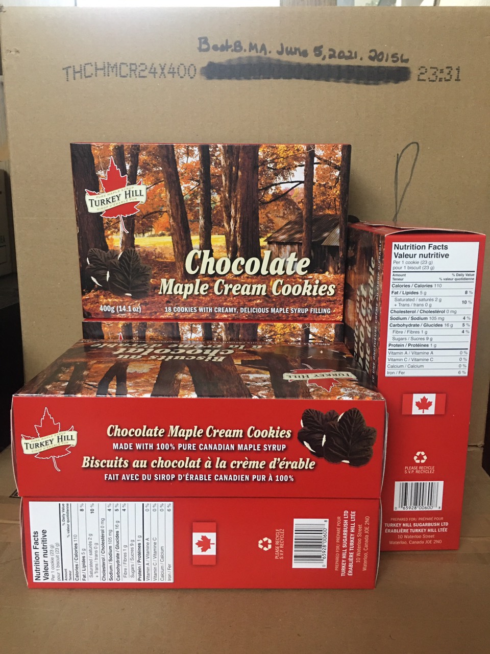 [HCM]Bánh Quy  Chocolate Lá Phong  MAPLE CREAM CHOCOLATE COOKIES 400G
