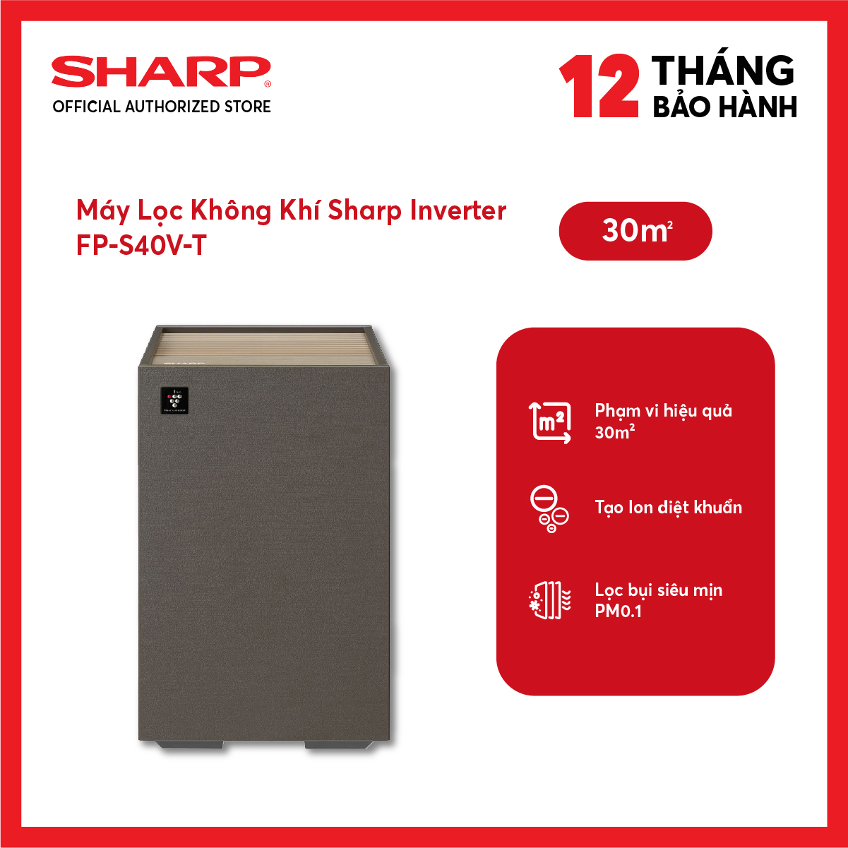 Máy lọc không khí Sharp Inverter FP-S40V-T