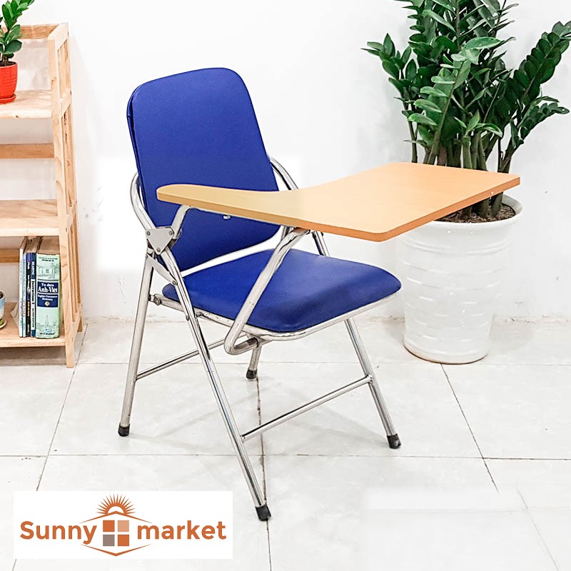 Ghế gấp inox có bàn, ghế học sinh, ghế phòng học, phòng họp xếp gọn, ghế liền bàn