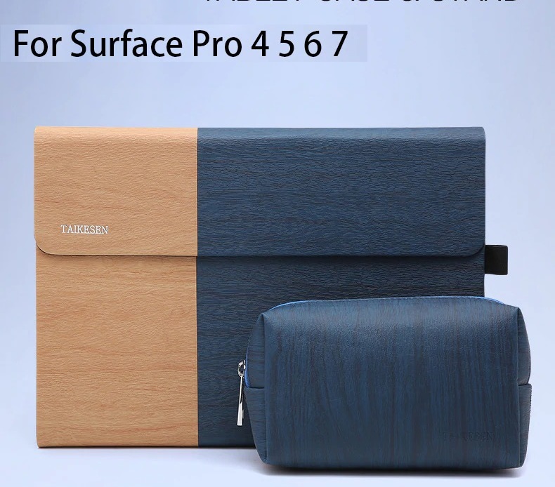 Combo Bao Da Vân Gỗ Cao Cấp Cho Surface Pro 4, 5, 6, 7 Thương Hiệu Taikesen