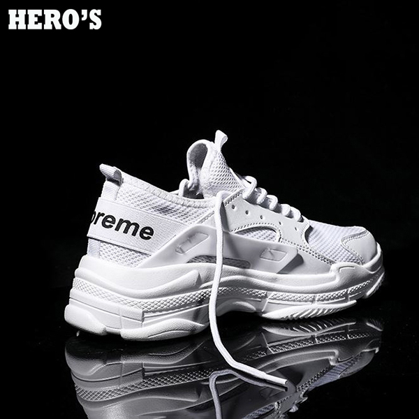 Giày nam thể thao sneaker HERO'S trắng đẹp bata cổ cao cho học sinh đi học đi làm cao cấp Mã GTT-1