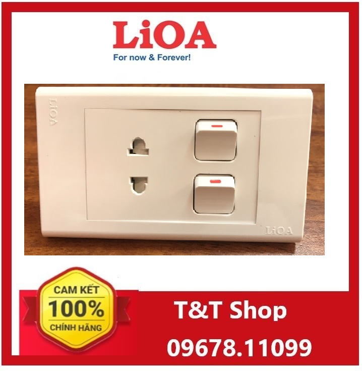 Mặt 1 ổ cắm kết hợpcông tắc âm tường Lioa