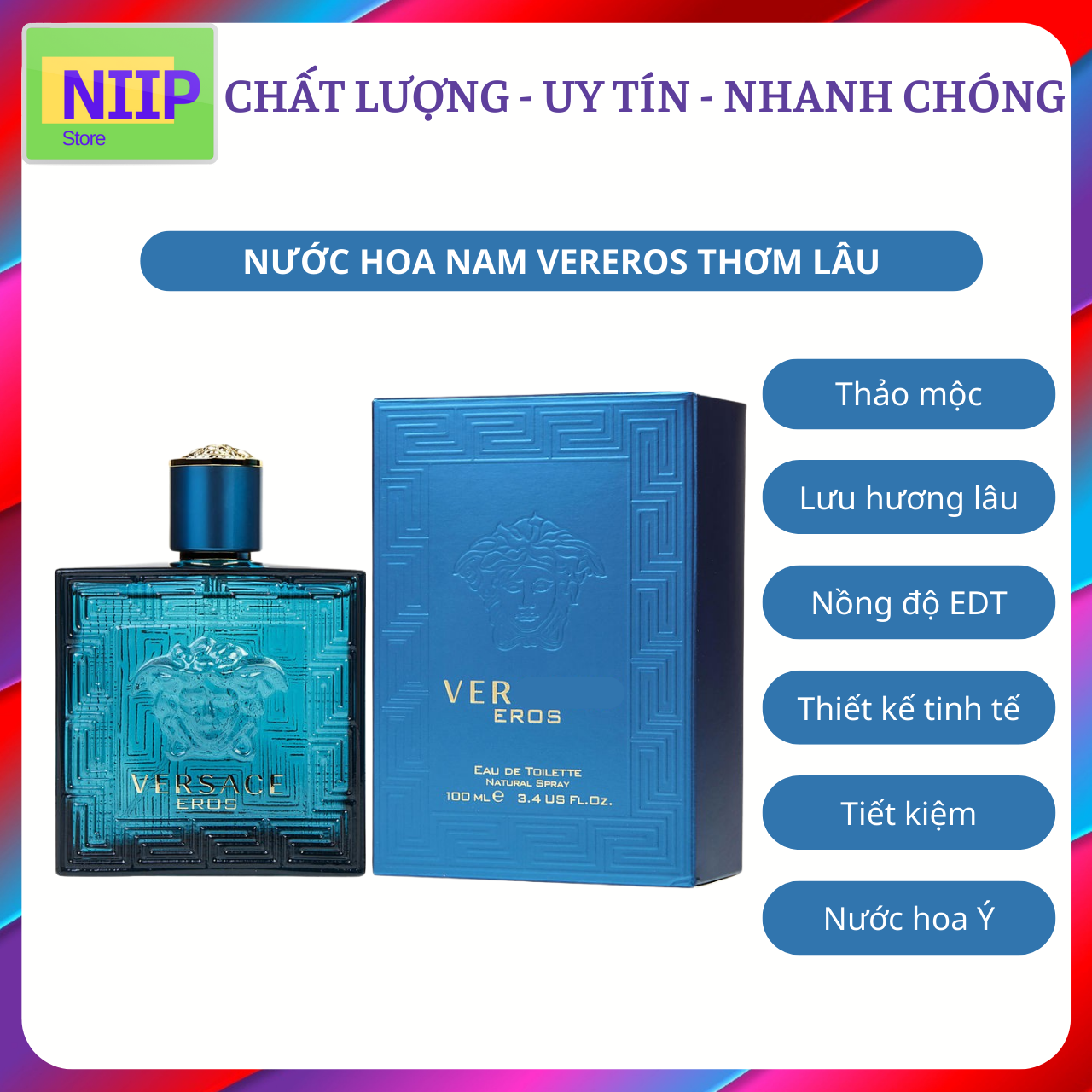 Nước hoa nam Ver Eros mùi thơm ngọt, dễ chịu, quyến rũ