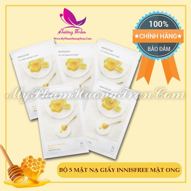 Bộ 5 Mặt Nạ Giấy My Real Squeeze Mask Manuka Honey (Mật Ong) - Chính Hãng Hàn Quốc