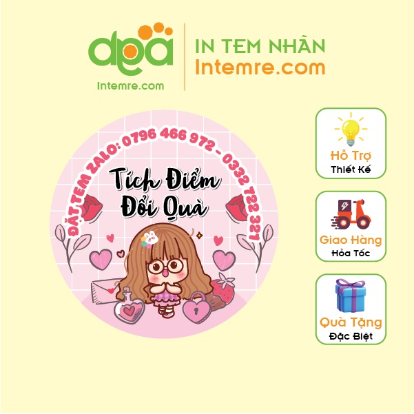 500 tem in nhãn giấy decal dán intemre.com thiết kế theo yêu cầu kt: 4cm