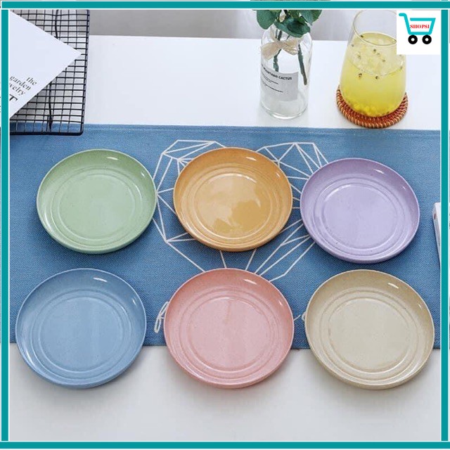 Set 6 đĩa nhựa lúa mạch màu Pastel mẫu mới 2020