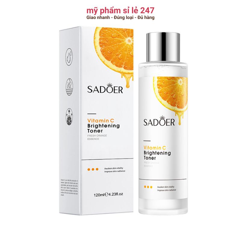 toner dưỡng trắng da 120ml Sadoer Toner Vitamin C cho da dầu mụn dưỡng ẩm se khít lỗ chân lông Sa305