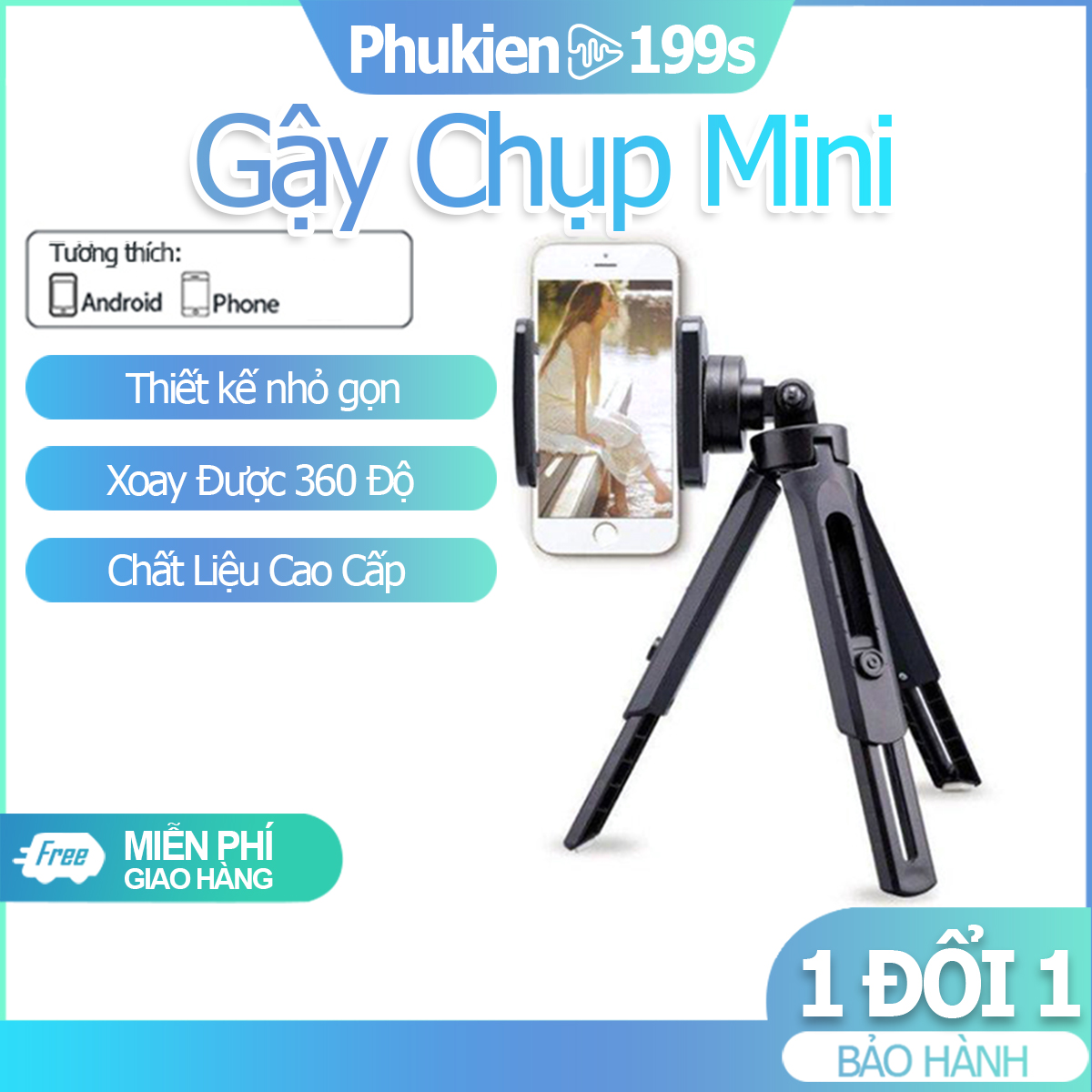 Gậy chụp ảnh tripod mini - Gậy chụp hình ba chân mini cầm tay có thể mở rộng