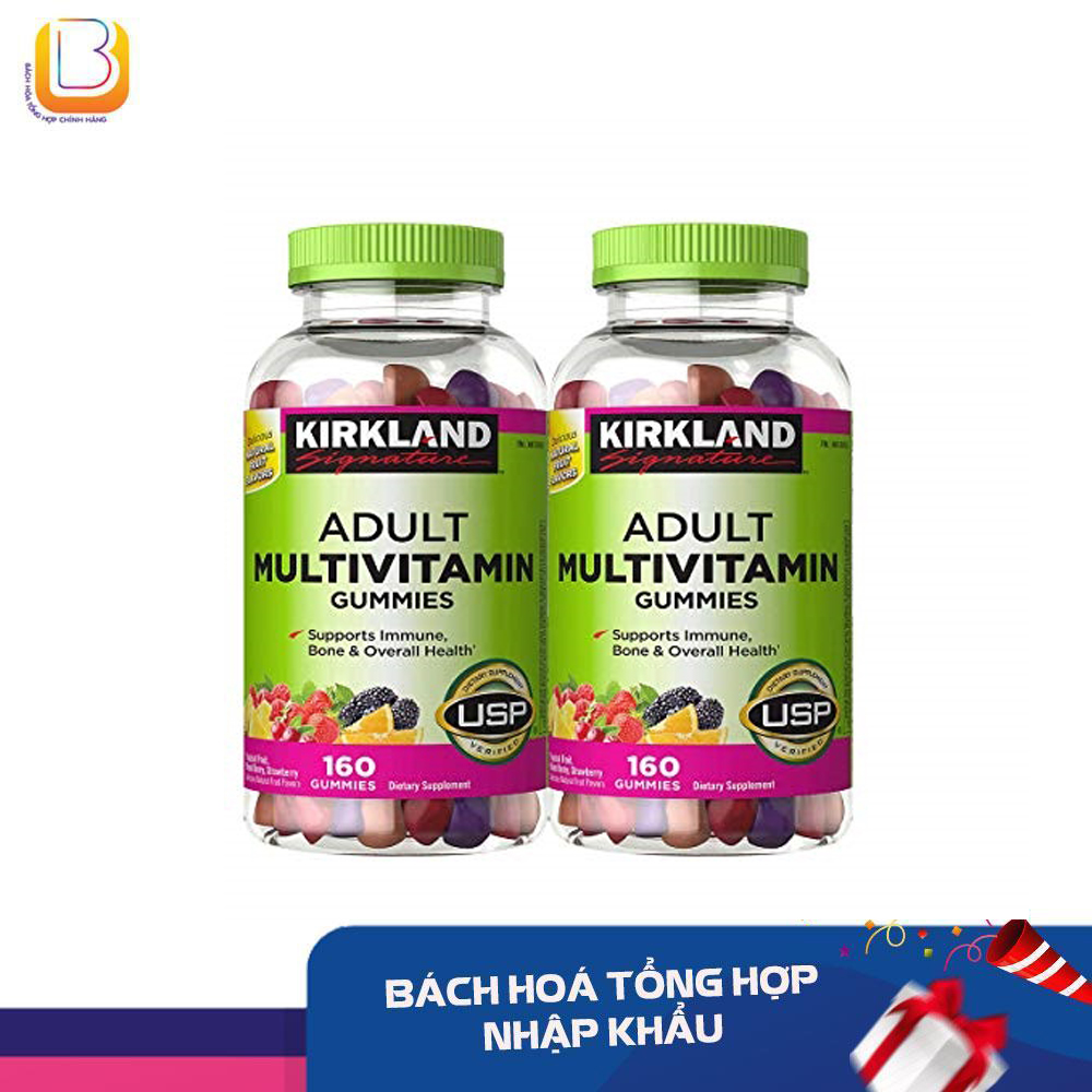 Cặp 2 hủ kẹo dẻo kirland multivitamin gummies 160 viên mỹ