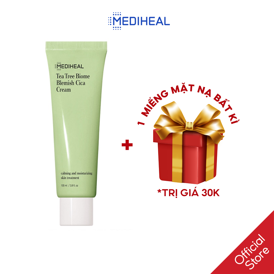 Kem dưỡng chiết xuất tràm trà và rau má tea tree biome blemish cica cream 100ml