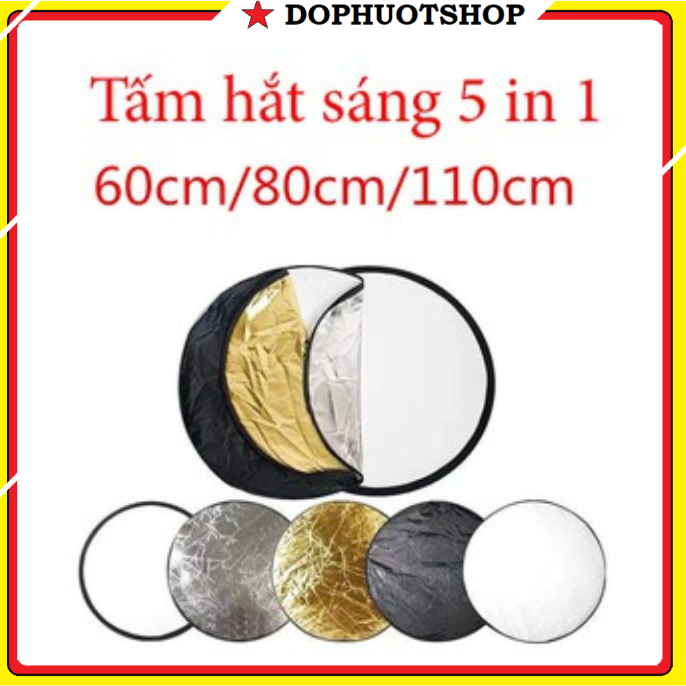Tấm hắt sáng tròn 5in1, miếng hắt sáng chụp ảnh studio chuyên nghiệp, hắt sáng kết hợp 5 trong 1 tấm siêu tiện lợi