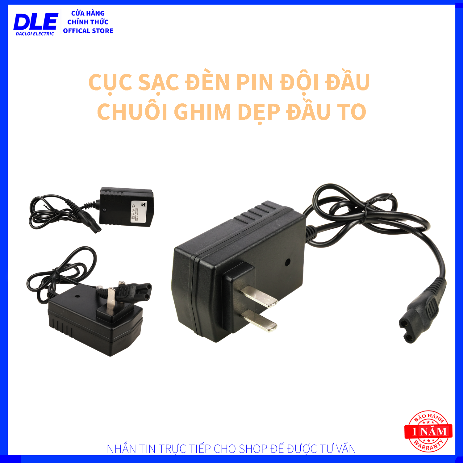 CỤC SẠC ĐÈN PIN ĐỘI ĐẦU - BẢNG CHUÔI GHIM DẸP ĐẦU TO