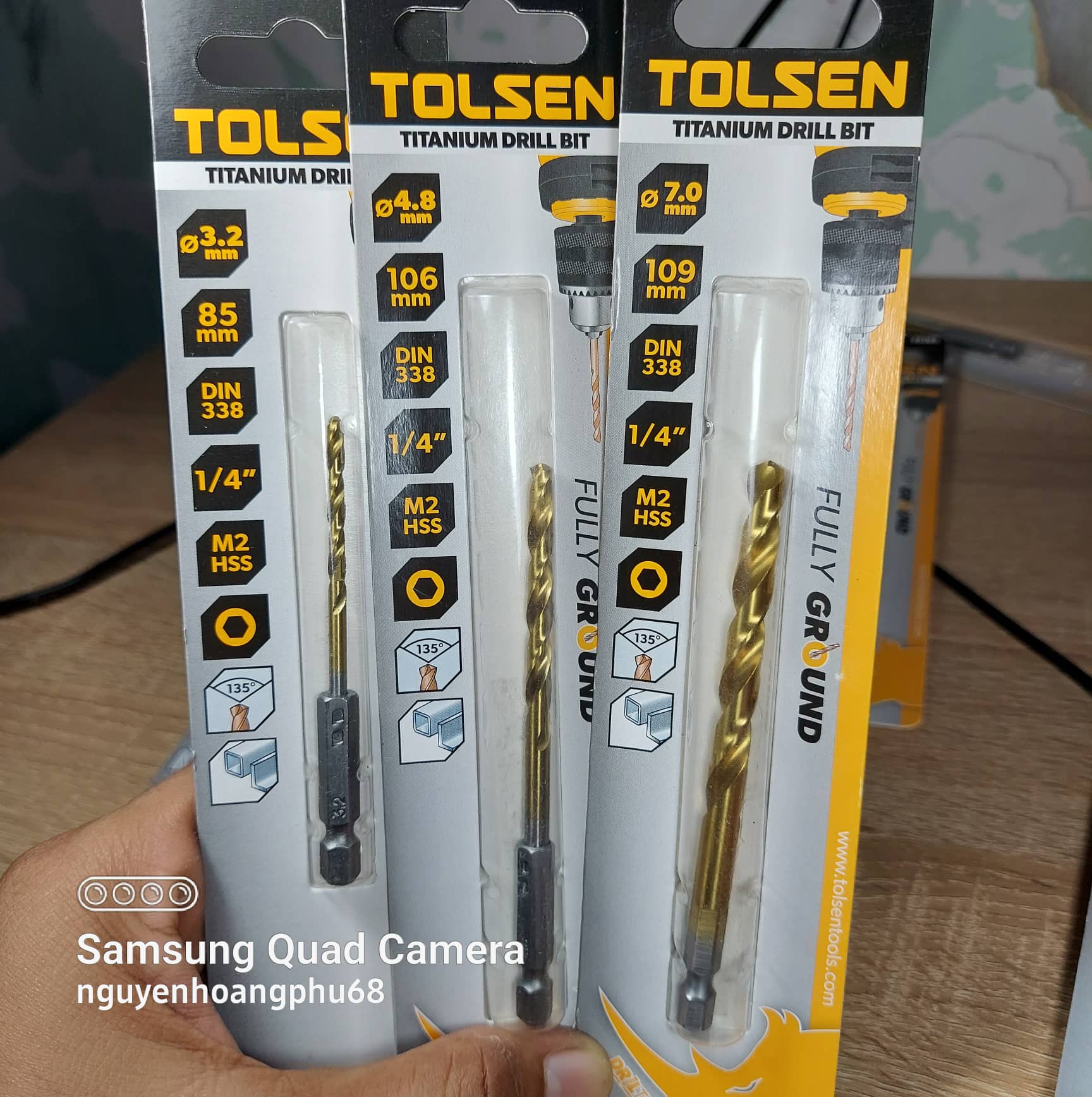 Mũi khoan sắt, thép, Inox, gỗ thương hiệu Tolsen chuôi lục giác