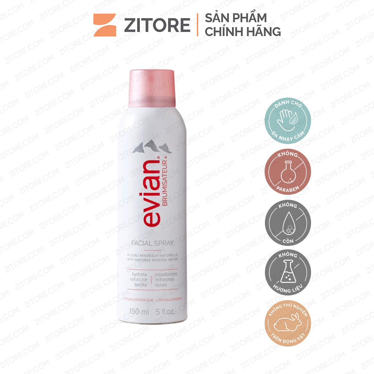 Xịt khoáng evian cấp ẩm và làm dịu da 150ml - sản phẩm chính hãng tại zitore