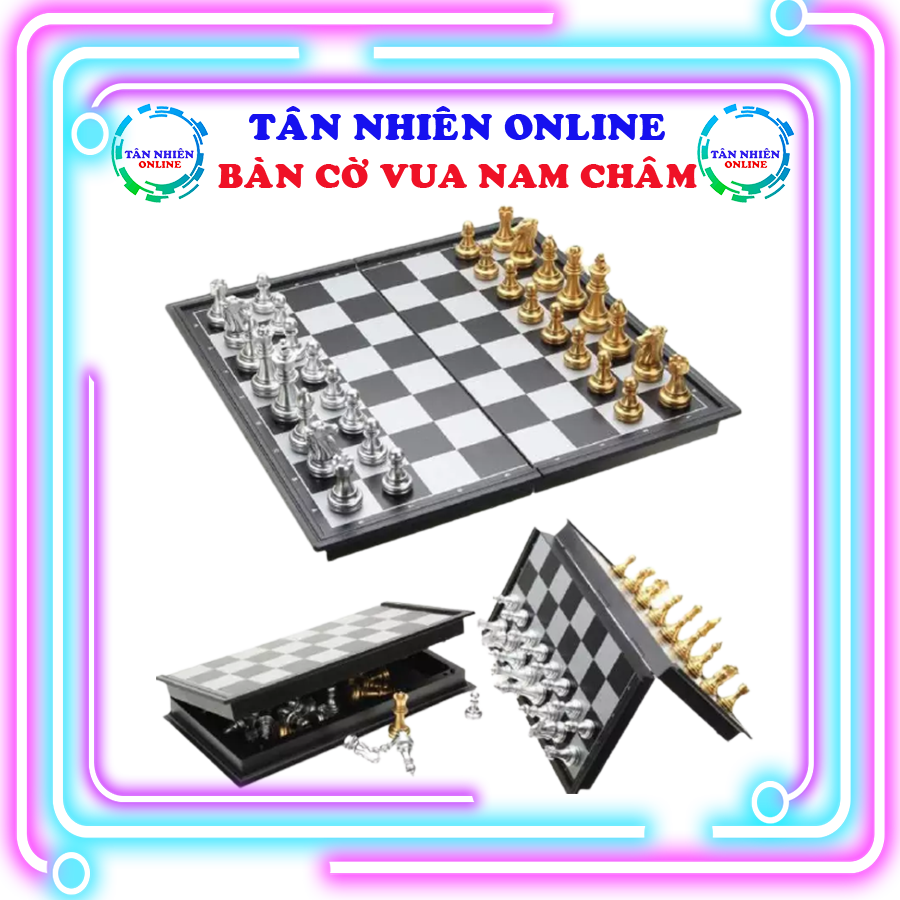 [Hỏa tốc] Bàn cờ vua hít nam châm Chống thấm nước  nhẹ, có thể gập đôi để quân cờ bên trong rất thuận tiện thích hợp bỏ túi balo mang đi chơi xa trên mọi địa hình hoặc cho tặng... đồ chơi trẻ em, Tân Nhiên Online