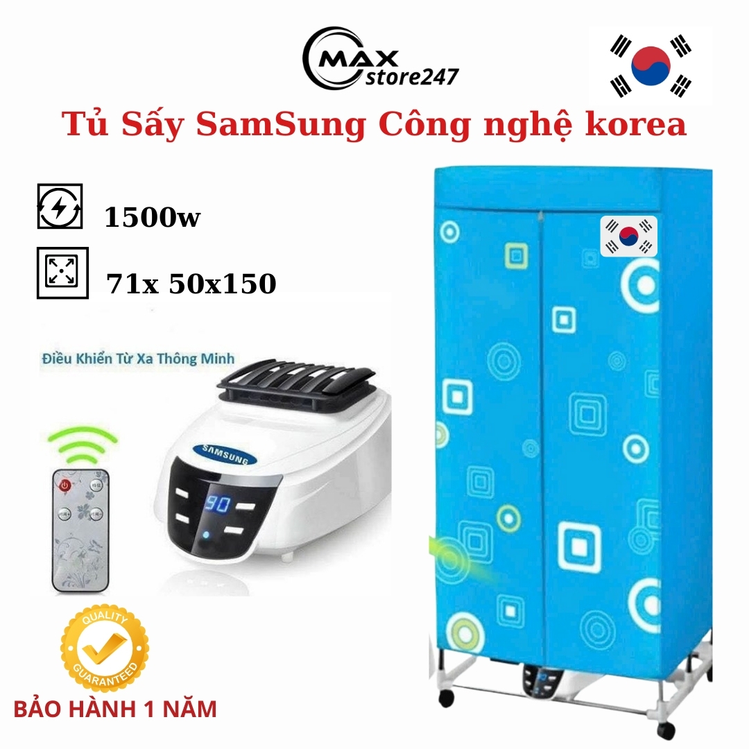 Tủ Sấy Quần Áo samsung 2 Tầng Diệt Khuẩn Công Suất Lớn 1500W Có Điều Khiển Từ Xav