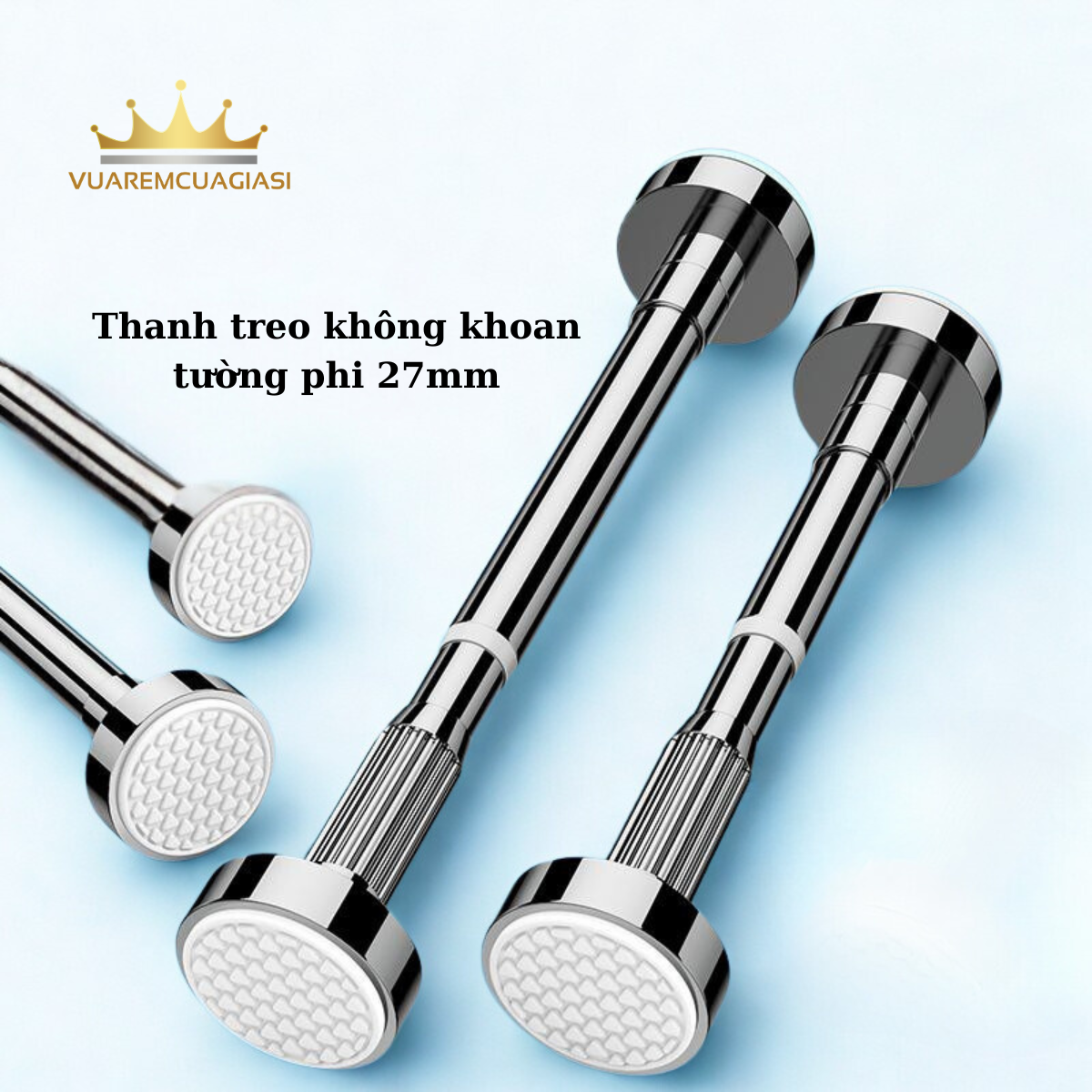 Thanh Treo Đa Năng Không Khoan Tăng Chỉnh Dài Ngắn, Không Gỉ, Không Cần Khoan, Treo Rèm Quần Áo Không Cần Khoan Tường