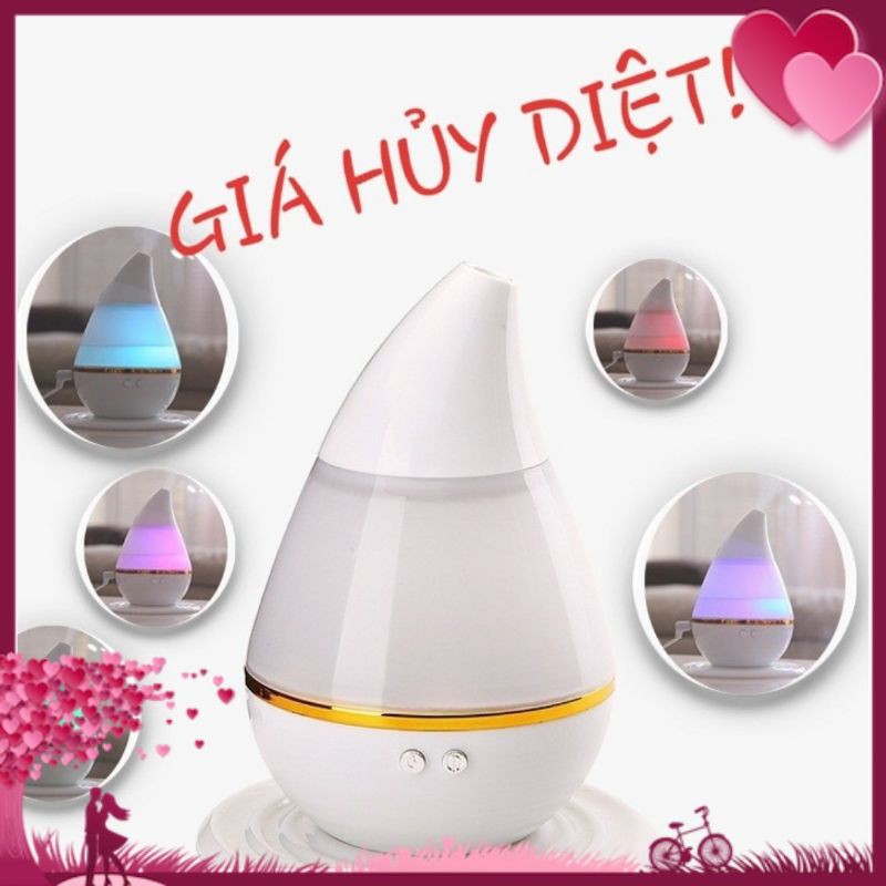 Máy tạo độ ẩm xông xông tinh dầu mini hình giọt nước -màu ngẫu nhiên