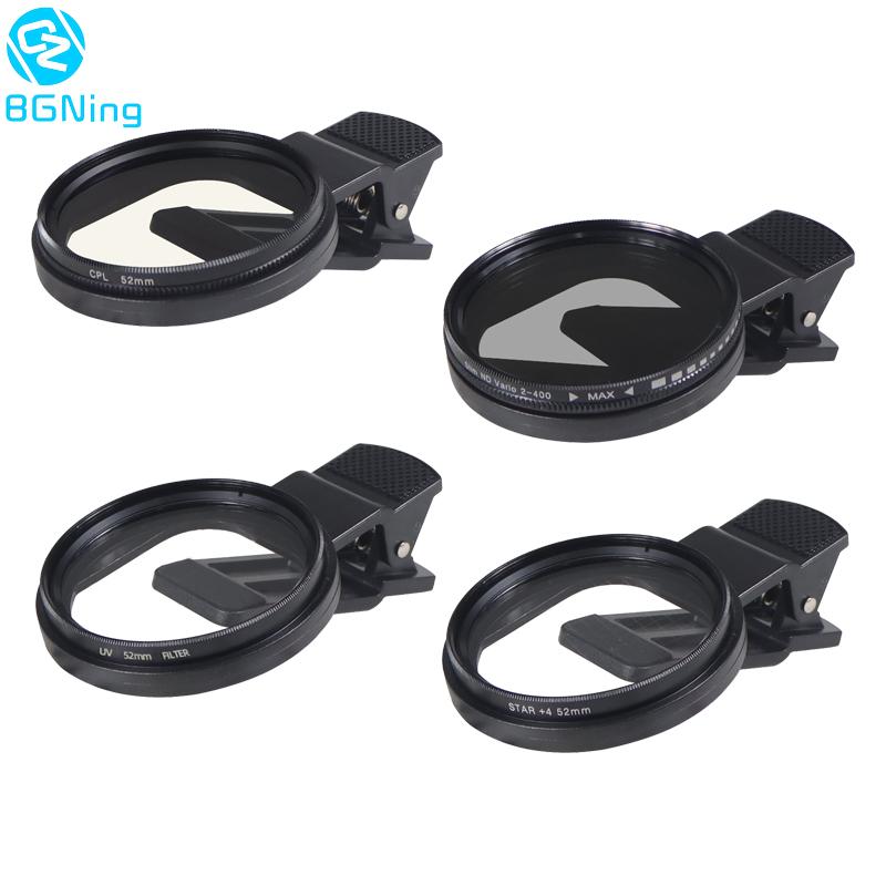52 Mét điện thoại chuyên nghiệp máy ảnh Clip với macro CPL Sao biến ND lọc cho tất cả các điện thoại thông minh Hợp kim nhôm chủ đề
