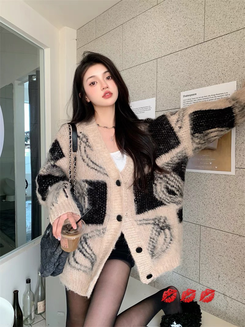 Áo cardigan len lông hoạ tiết sang sịn mịn Hàng QCCC
