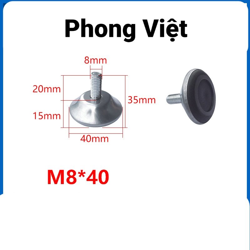 Tăng chân,chân tăng chỉnh chiều cao bàn, ghế, tủ, ren vặn 6mm, 8mm bọc sắt, nhựa loại tốt