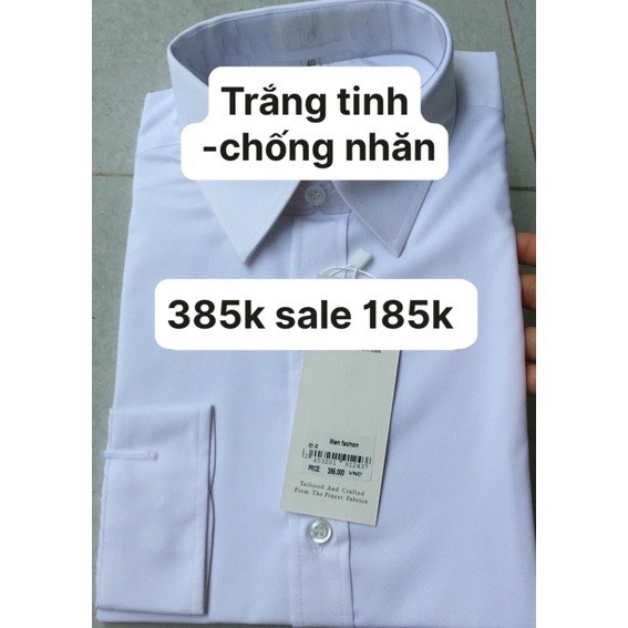 Áo sơ mi trắng tinh vải tre Sale 60% giá mác 385k Sale 185k form slimfit
