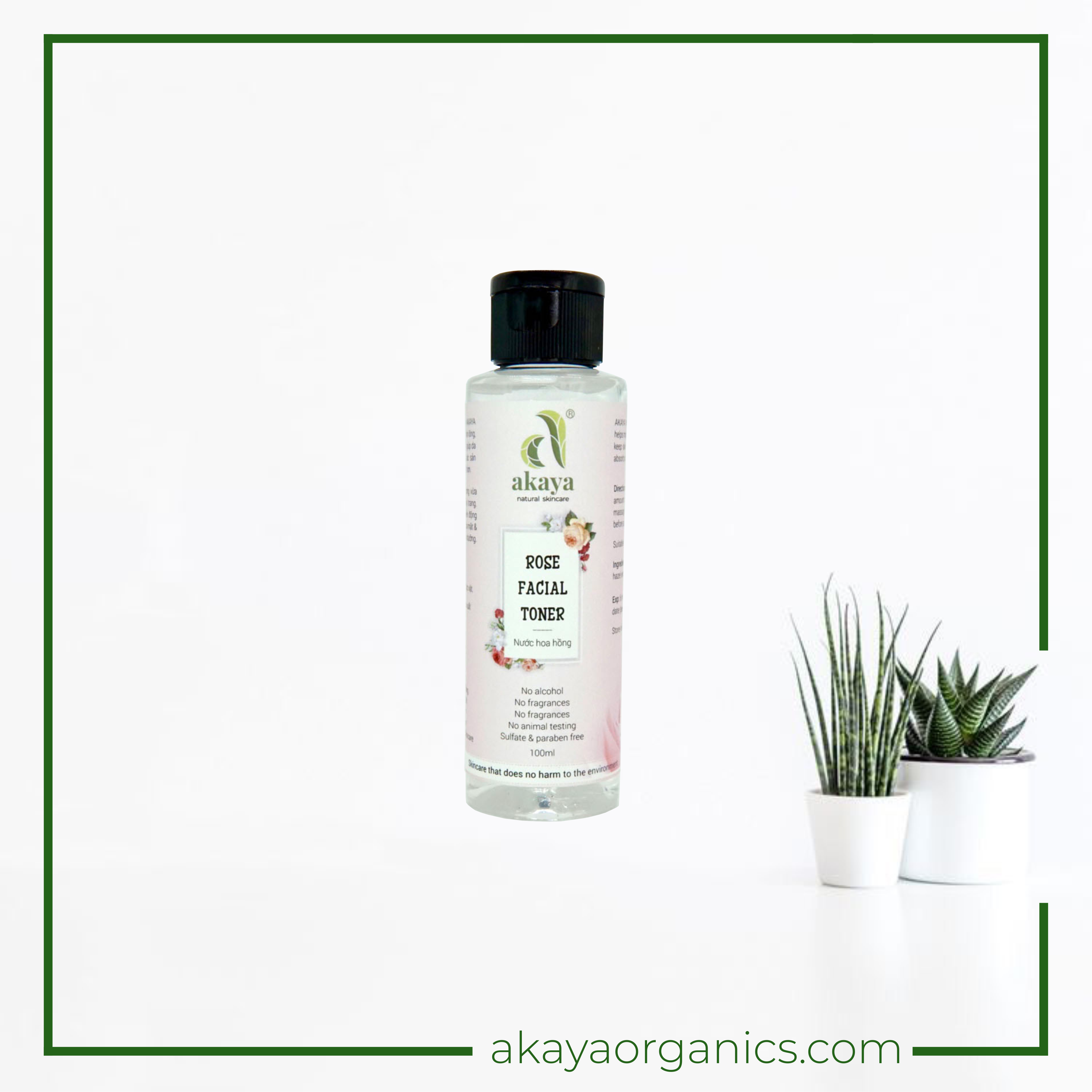 Nước cân bằng da hoa hồng - akaya rose facial toner