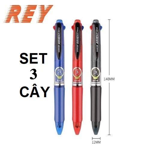 COMBO 3 cây bút bi 3 màu ngòi 0.7mm Agile Baoke B52