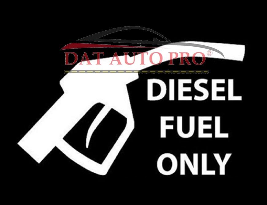 Tem dán nắp bình xăng DIESEL FUEL ONLY Màu Trắng cho oto.