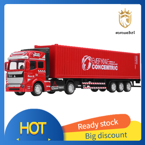 mmuehri Đồ Chơi Xe Tải Container Đồ Chơi Mô Hình Xe Tải Xây Dựng Kéo Lại Quà Tặng Sinh Nhật Cho Trẻ Em Xe Tải Container Màu Đỏ